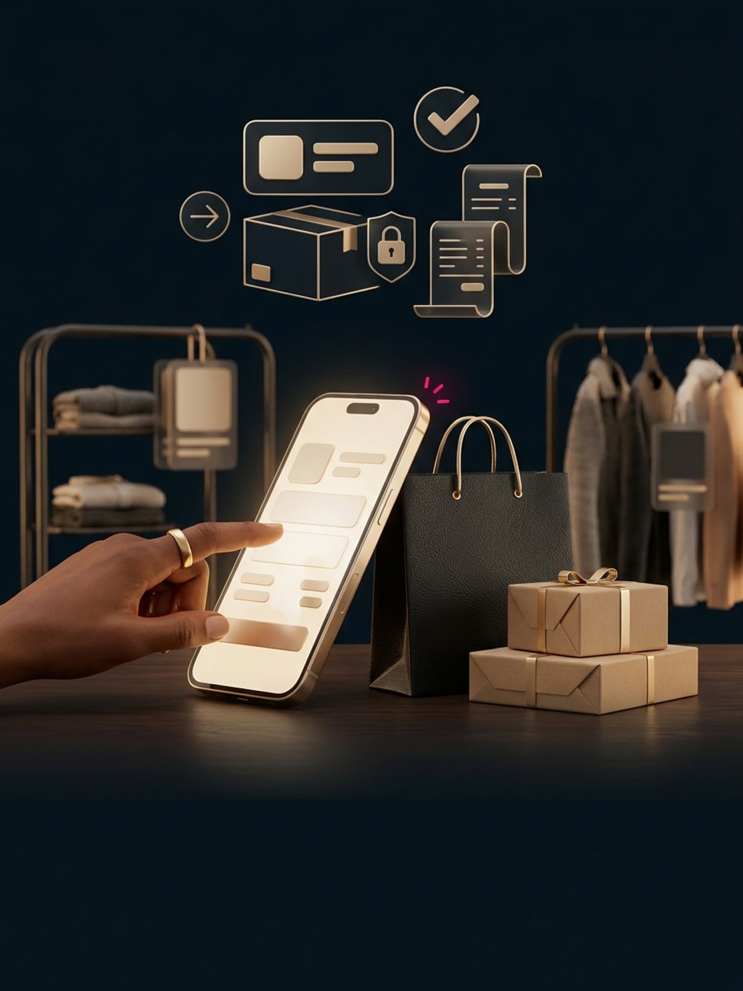 Secure cart and checkout artwork for G+ Brand Stores